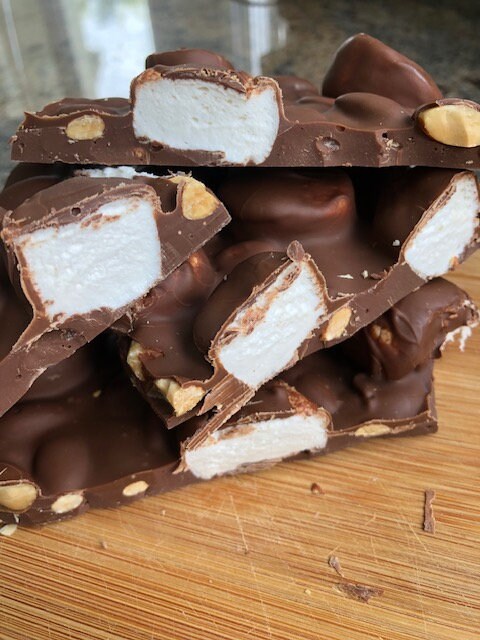 Milk Chocolate Marshmallow Roasted Almond Bark - Ozzie And The Danes